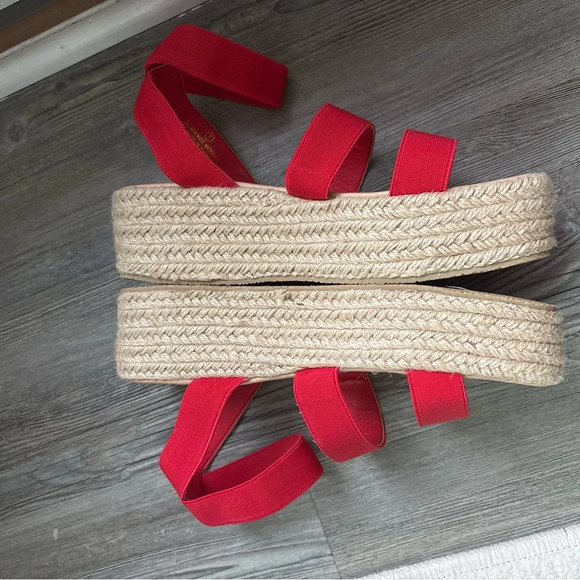 NWT Lulu’s Red Platform Espadrille Sandal Sz 7 - Picture 4 of 7